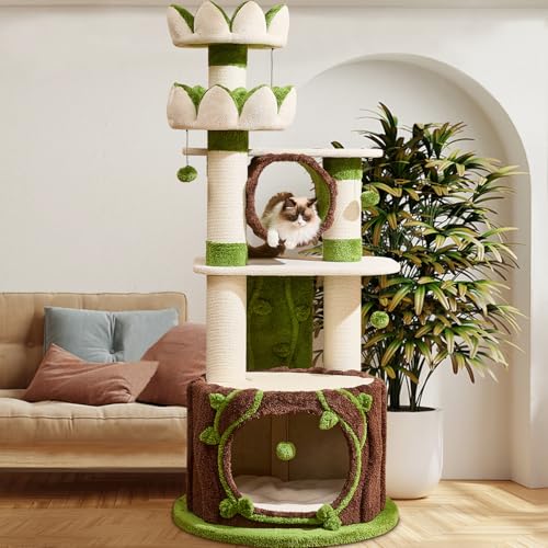 185cm hoher Blumenkratzbaum für Zimmerkatzen Großer Erwachsener, Luxus-Katzenturm mit Kratzbaum, robuste Moderne Katzenmöbel für große Katzen, abnehmbare Matten mehrstöckiges Katzenhaus 185cm hoher Blumenkratzbaum für Zimmerkatzen Großer Erwachsener, Luxus-Katzenturm mit Kratzbaum, robuste Moderne Katzenmöbel für große Katzen, abnehmbare Matten mehrstöckiges Katzenhaus von FAFAIR