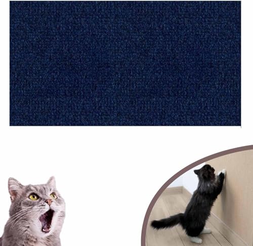 DIY Kletter-Katzenkratzer, zuschneidbares selbstklebendes Teppich-Katzenmatten-Pad, Katzen-Kletterwand, verschleißfest, Kratzfest, Möbelschutz für Sofa, Glas, Wand (Blau, 12 * 40in) von FAFOUR