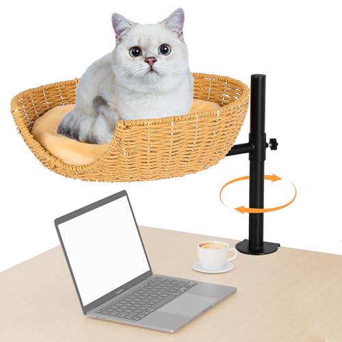 FAHKNS Katzen-Schreibtischbett, höhenverstellbar, um 360 Grad drehbar, Katzen-Hängematte für Schreibtischfenster, unterstützt bis zu 20,4 kg FAHKNS Katzen-Schreibtischbett, höhenverstellbar, um 360 Grad drehbar, Katzen-Hängematte für Schreibtischfenster, unterstützt bis zu 20,4 kg von FAHKNS