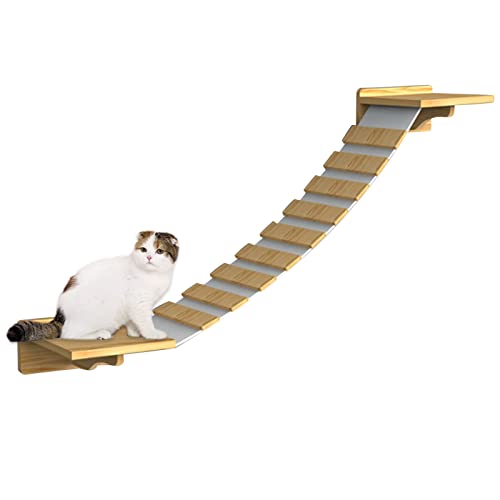 Hängebrücke für Katzen, Wandmontage, Katzenleiter, Stufen, Sprungplattform, Massivholz, Wandkletterkatze für Tierliebhaber, macht Katze Spaß1680G Lear-au von FALOME