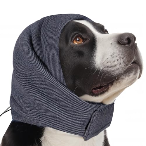 FALUCKYY Hunde-Schlauchschal in 3 Größen, beruhigender Kapuzenpullover, Gehörschutz, glücklicher Kapuzenpullover für Hunde, Hals- und Ohrenwärmer, Haube, Ohrenschutz für Lärmschutz, Angstlinderung (L) von FALUCKYY