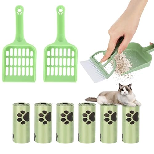 3 Stück Katzenschaufel Für Katzenklo, Tragbarkeit Katzenstreuschaufel Mit Langer Griff & 6 Rollen Katzen Abfallsäcken, Klein Besenset, Katzenklo Schaufel Cat Litter Scoop Für Haustier Katzen Hunde 3 Stück Katzenschaufel Für Katzenklo, Tragbarkeit Katzenstreuschaufel Mit Langer Griff & 6 Rollen Katzen Abfallsäcken, Klein Besenset, Katzenklo Schaufel Cat Litter Scoop Für Haustier Katzen Hunde von FAMCUCHE