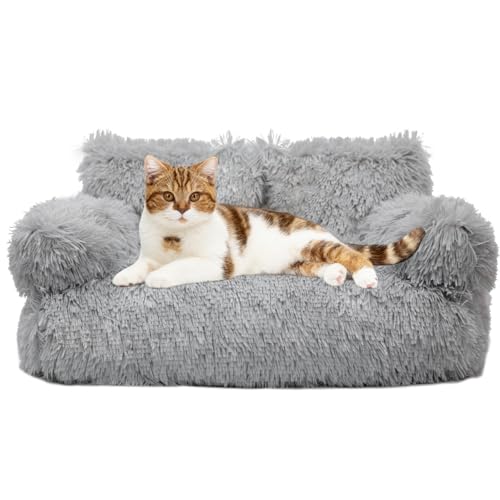 FAMIDGE Flauschiges Haustier-Couch-Bett, waschbares Katzenbett für Hauskatzen, beruhigende Katzen-Couch, Haustier-Sofabett, Welpenschlafbett, Hundesofa für mittelgroße kleine Hunde und Katzen, FAMIDGE Flauschiges Haustier-Couch-Bett, waschbares Katzenbett für Hauskatzen, beruhigende Katzen-Couch, Haustier-Sofabett, Welpenschlafbett, Hundesofa für mittelgroße kleine Hunde und Katzen, von FAMIDGE
