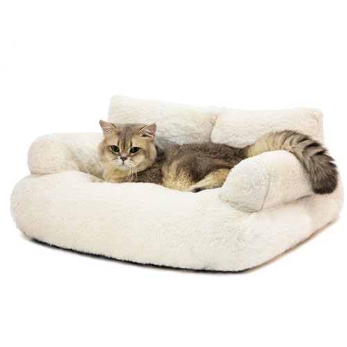 FAMIDGE Katzenbett für Indoor-Katzen, waschbares Haustier-Couch-Bett, Katzenmöbel, Welpenschlafbett, Katzen-Couch, Haustier-Sofa, flauschige Hundesofa für mittelgroße kleine Hunde und Katzen bis zu FAMIDGE Katzenbett für Indoor-Katzen, waschbares Haustier-Couch-Bett, Katzenmöbel, Welpenschlafbett, Katzen-Couch, Haustier-Sofa, flauschige Hundesofa für mittelgroße kleine Hunde und Katzen bis zu von FAMIDGE