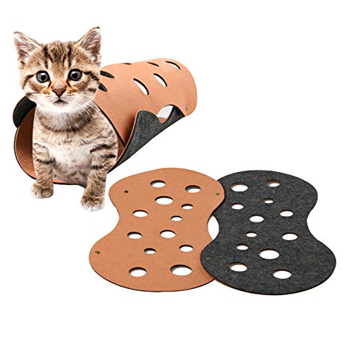 FAMKIT DIY Katzentunnelspielzeug, freie Form, Filz, Kätzchen, Versteck Tube Haustier Katzenspielzeug mit Löchern von FAMKIT