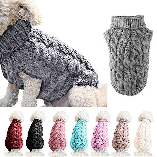 FAMKIT Pet Dog Rollkragenpullover mit Rollkragenpullover, Pet Dog Kleidung Outwear Fashion Warm Pullover Knitwear (Bitte wählen Sie vor dem Kauf eine größere Größe gemäß der Größentabelle) von FAMKIT