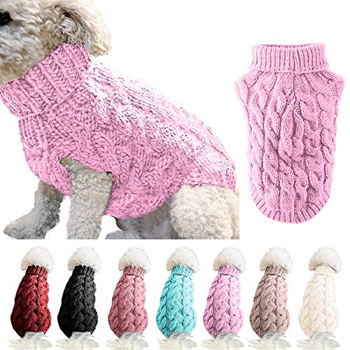 FAMKIT Pet Dog Rollkragenpullover mit Rollkragenpullover, Pet Dog Kleidung Outwear Fashion Warm Pullover Knitwear (Bitte wählen Sie vor dem Kauf eine größere Größe gemäß der Größentabelle) FAMKIT Pet Dog Rollkragenpullover mit Rollkragenpullover, Pet Dog Kleidung Outwear Fashion Warm Pullover Knitwear (Bitte wählen Sie vor dem Kauf eine größere Größe gemäß der Größentabelle) von FAMKIT