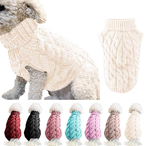 FAMKIT Pet Dog Rollkragenpullover mit Rollkragenpullover, Pet Dog Kleidung Outwear Fashion Warm Pullover Knitwear (Bitte wählen Sie vor dem Kauf eine größere Größe gemäß der Größentabelle) FAMKIT Pet Dog Rollkragenpullover mit Rollkragenpullover, Pet Dog Kleidung Outwear Fashion Warm Pullover Knitwear (Bitte wählen Sie vor dem Kauf eine größere Größe gemäß der Größentabelle) von FAMKIT