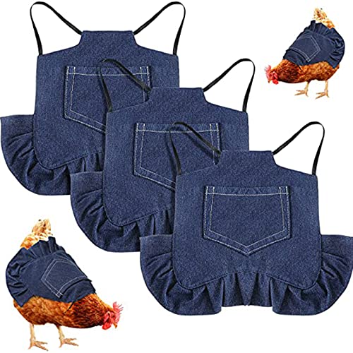 FAMKIT Hühner-Sättel, 3 Stück, Hennen-Schürze mit elastischem Band, Geflügelschutz, Hühnerpflege-Zubehör von FAMKIT