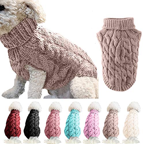 FAMKIT Pet Dog Rollkragenpullover mit Rollkragenpullover, Pet Dog Kleidung Outwear Fashion Warm Pullover Knitwear (Bitte wählen Sie vor dem Kauf eine größere Größe gemäß der Größentabelle) von FAMKIT