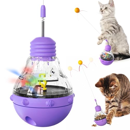 FAMKIT Tumbler Katzenspielzeug, interaktives Katzenspielzeug, Katzenspielzeug mit Futterspender, Puzzle-Spielzeug, für Katzen/Kätzchen von FAMKIT