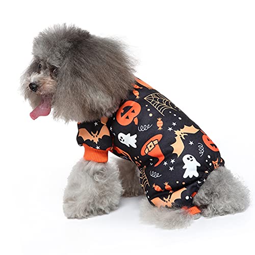 Halloween Hund Pyjama Kleidung Weihnachten Hund Overall Haustier Festival Kostüm Bekleidung Overall Hund Welpen Strampler Bodysuit für Halloween Weihnachten von FAMKIT