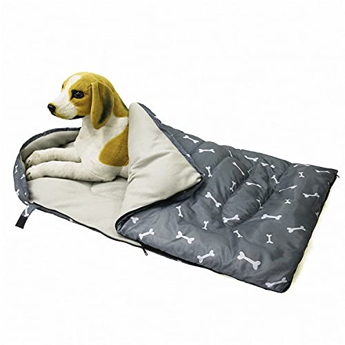 Hunde-Schlafsack, wasserdicht, warm, mit Aufbewahrungstasche, verstaubar, für Zuhause, Reisen, Camping, Wandern, Rucksackreisen, drinnen und draußen von FAMKIT