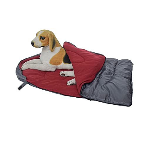 Hunde-Schlafsack, wasserdicht, warm, mit Aufbewahrungstasche, verstaubar, für Zuhause, Reisen, Camping, Wandern, Rucksackreisen, drinnen und draußen von FAMKIT