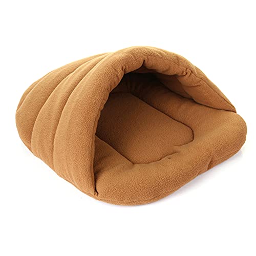 Hundehöhle Bett Haustier Zelt Höhle Bett Dickes Fleece Warm Slipper Hundebett Gemütliche Katzenschlafsack Wärmende Plüsch Haustierbett für kleine Hunde Katzen von FAMKIT