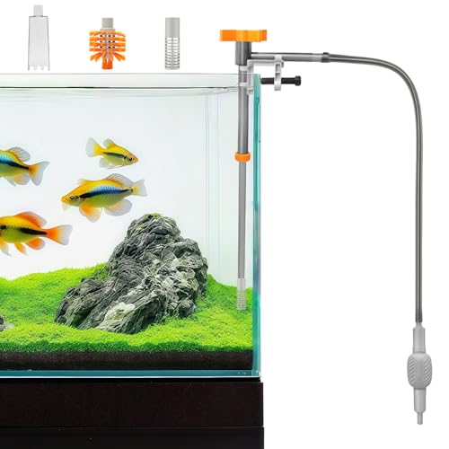 FANGCCC Aquarium-Reinigungsset – Aquarium-Kiesreiniger mit 3 Reinigungsköpfen, ausziehbarem Schlauch 34–47 cm, 1 m Schlauch und Siphonpumpe für einfachen Wasserwechsel, Sandreinigung und FANGCCC Aquarium-Reinigungsset – Aquarium-Kiesreiniger mit 3 Reinigungsköpfen, ausziehbarem Schlauch 34–47 cm, 1 m Schlauch und Siphonpumpe für einfachen Wasserwechsel, Sandreinigung und von FANGCCC