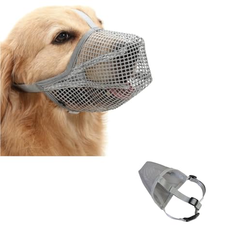 Maulkorb für Hunde,Atmungsaktiver Mesh Maulkorb für Große Hunde,Maulkorb Mittlere Hunde,Verstellbarer Hundemaulkorb Für Kleine Mittelgroße und Große,Verhindert Das Beißen,Kauen (Grau, M) Maulkorb für Hunde,Atmungsaktiver Mesh Maulkorb für Große Hunde,Maulkorb Mittlere Hunde,Verstellbarer Hundemaulkorb Für Kleine Mittelgroße und Große,Verhindert Das Beißen,Kauen (Grau, M) von FANGCCC