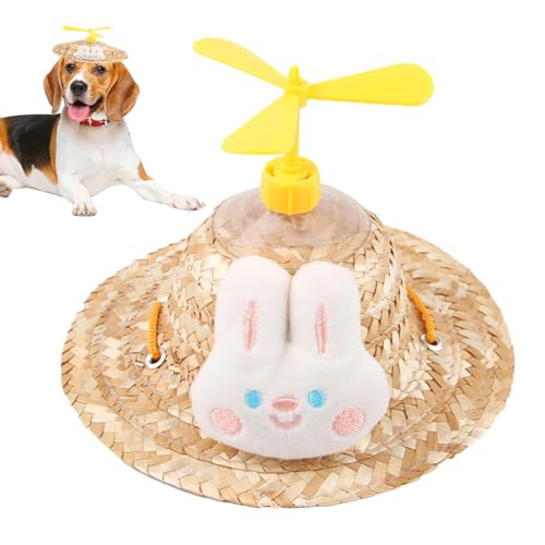 FANGZ Haustier-Strohhut, Hunde-Propellerhut | Kreativer Hunde-Sonnenhut mit Propellern | Sonnenhut für Welpen, Verstellbarer Sombrero-Hut für kleine Hunde, mexikanische -Foto-Requisite für den von FANGZ