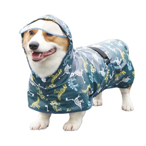 FANGZ Hunde-Regenjacke, Haustier-Regenmantel - Verstellbare Haustierkleidung mit Seillochstreifen | Schneefeste, Winddichte und wasserdichte Hunde-Regenjacke mit Kapuze für Allwetterschutz FANGZ Hunde-Regenjacke, Haustier-Regenmantel - Verstellbare Haustierkleidung mit Seillochstreifen | Schneefeste, Winddichte und wasserdichte Hunde-Regenjacke mit Kapuze für Allwetterschutz von FANGZ