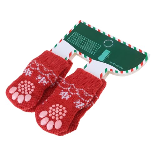 FANSHINUO 4lots Weihnachtsmann-Socken für Welpen, Feste, Hundeschuhe für Weihnachten und Zuhause, waschbare Hundesocken FANSHINUO 4lots Weihnachtsmann-Socken für Welpen, Feste, Hundeschuhe für Weihnachten und Zuhause, waschbare Hundesocken von FANSHINUO