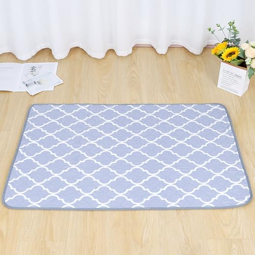 FANSU 2 Stück Welpen Unterlagen, Geometrie Wiederverwendbare PIPI Matten für Hunde, Inkontinenzunterlage Waschbar, Welpenunterlage für Hunde, Katzen, Meerschweinchen (70x50cm,Grau) von FANSU