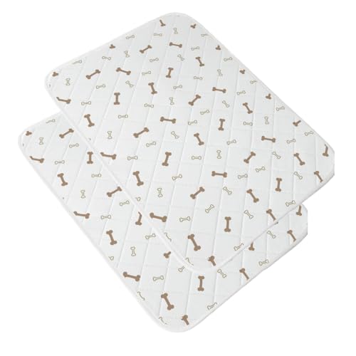 FANSU 2 Stück Welpen Unterlagen, Vielseitig Wiederverwendbare PIPI Matten für Hunde, Wasseraufnahme Inkontinenzunterlage rutschfest Welpenunterlage,für Zuhause/Auto/Reisen (70x100cm,Braun) von FANSU