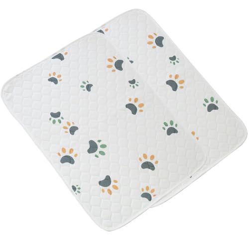 FANSU 2 Stück Welpen Unterlagen, Vielseitig Wiederverwendbare PIPI Matten für Hunde, Wasseraufnahme Inkontinenzunterlage rutschfest Welpenunterlage,für Zuhause/Auto/Reisen (70x100cm,Grün) von FANSU
