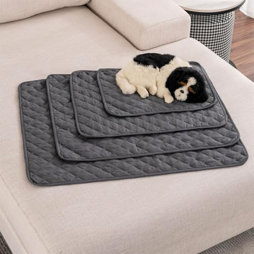 FANSU 2 Stück Welpen Unterlagen, Volltonfarbe Wiederverwendbare PIPI Matten für Hunde, Inkontinenzunterlage Waschbar, Welpenunterlage für Welpen, Alte, oder Inkontinente Hunde (100x70cm,Dunkelgrau) FANSU 2 Stück Welpen Unterlagen, Volltonfarbe Wiederverwendbare PIPI Matten für Hunde, Inkontinenzunterlage Waschbar, Welpenunterlage für Welpen, Alte, oder Inkontinente Hunde (100x70cm,Dunkelgrau) von FANSU