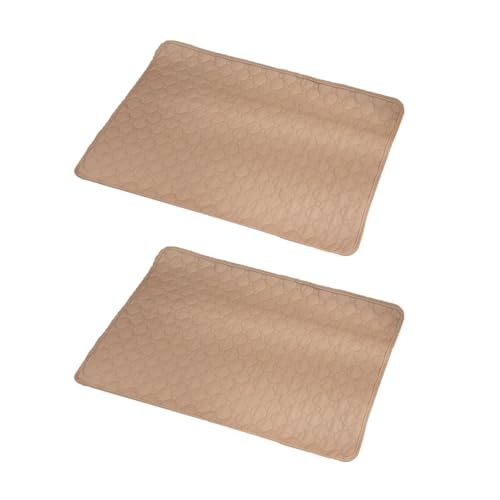FANSU 2 Stück Welpen Unterlagen, Wiederverwendbare PIPI Matten für Hunde, Inkontinenzunterlage Waschbar, Welpenunterlage für Hunde, Meerschweinchen, Katzen (150x90cm,Khaki) von FANSU