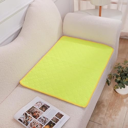 FANSU 2 Stück Welpen Unterlagen, Wiederverwendbare PIPI Matten für Hunde,Bunter Druck Inkontinenzunterlage Waschbar, Welpenunterlage für Welpen, Alte, oder Inkontinente Hunde (50X70cm,Gelb) von FANSU