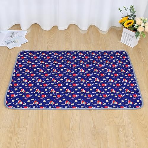 FANSU 2 Stück Welpen Unterlagen, Wiederverwendbare PIPI Matten für Hunde,Stilvolle Weihnachtsdrucke Inkontinenzunterlage Waschbar, Welpenunterlage für Welpen (50X70cm,Lila) von FANSU