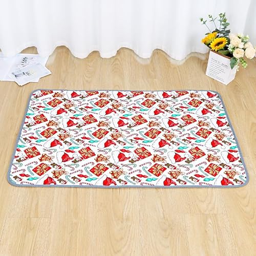 FANSU 2 Stück Welpen Unterlagen, Wiederverwendbare PIPI Matten für Hunde,Stilvolle Weihnachtsdrucke Inkontinenzunterlage Waschbar, Welpenunterlage für Welpen (70X100cm,Geschenk) von FANSU