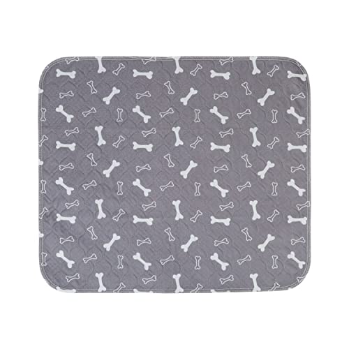 FANSU 2 Stück Welpen Unterlagen,Klassische Drucke Wiederverwendbare PIPI Matten für Hunde,Inkontinenzunterlage Waschbar,Welpenunterlage für Welpen,oder Inkontinente Hunde (80X90cm,Graue Knochen) von FANSU