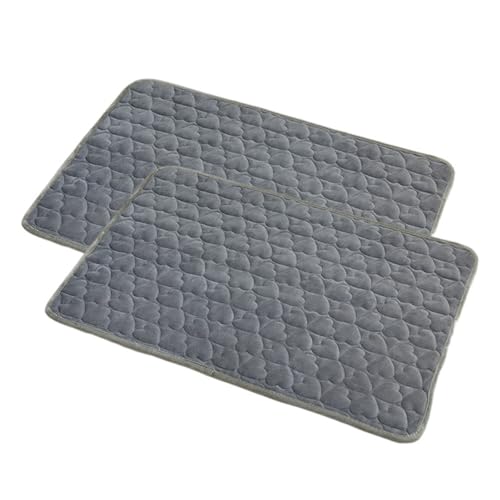 FANSU Farbe Welpen Unterlagen, 2 Stück Plüsch Wiederverwendbare PIPI Matten für Hunde, Wasserfest Inkontinenzunterlage Waschbar, Welpenunterlage für Welpen (70x50cm,Grau) von FANSU