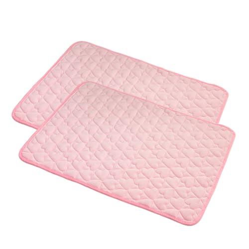 FANSU Farbe Welpen Unterlagen, 2 Stück Plüsch Wiederverwendbare PIPI Matten für Hunde, Wasserfest Inkontinenzunterlage Waschbar, Welpenunterlage für Welpen (90x70cm,Rosa) von FANSU