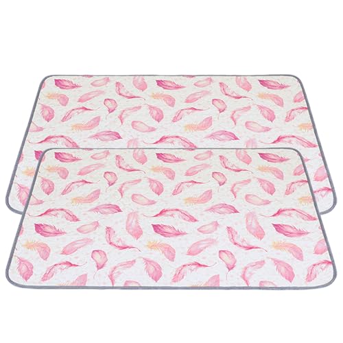 FANSU Federdruck Welpen Unterlagen, 2 Stück Wiederverwendbare PIPI Matten für Hunde, Inkontinenzunterlage Waschbar, Welpenunterlage für Welpen, Alte, oder Inkontinente Hunde (150x90cm,Rosa) von FANSU