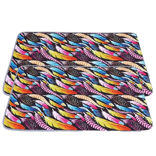 FANSU Federdruck Welpen Unterlagen, 2 Stück Wiederverwendbare PIPI Matten für Hunde, Inkontinenzunterlage Waschbar, Welpenunterlage für Welpen, Alte, oder Inkontinente Hunde (70x50cm,Mehrfarbig) von FANSU