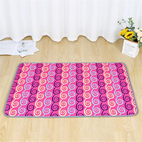 FANSU Geometrisches Welpen Unterlagen, Wiederverwendbare PIPI Matten für Hunde, Wasseraufnahme Inkontinenzunterlage, rutschfest Welpenunterlage, für Zuhause/Auto/Reisen (100x70cm,Rosenrot) von FANSU