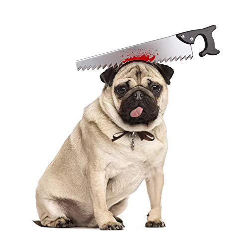 FANSU Halloween Kostüm Hund Haustier Hund Katze Halloween Kostüme, Einstellbare Warme Kleidung Netter mit Kapuze Pullover Hundepullover Party Cosplay Dekoration (M,Säge) von FANSU