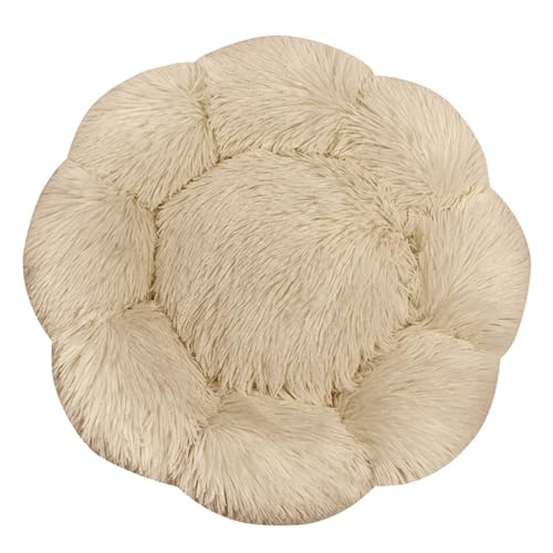 FANSU Hundebett Hundekissen Plüsch Blumen Weichem Hundesofa rutschfest Base Katzenbett Donut für Kleine Mittlere oder große Hunde (Grau,3XL:90CM) von FANSU
