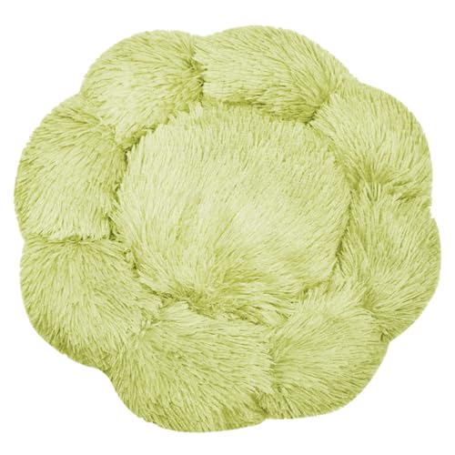 FANSU Hundebett Hundekissen Plüsch Blumen Weichem Hundesofa rutschfest Base Katzenbett Donut für Kleine Mittlere oder große Hunde (Hellgrün,4XL:100CM) von FANSU