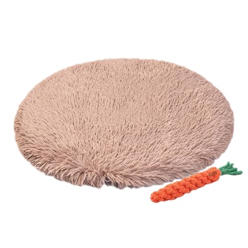 FANSU Hundebett Katzenbett Flauschig Hundebetten, Waschbar Plüsch Weiche Beruhigende Haustierbett Waschbar für Kleine Mittlere oder große Hunde (S 40x40x2cm,Khaki) von FANSU