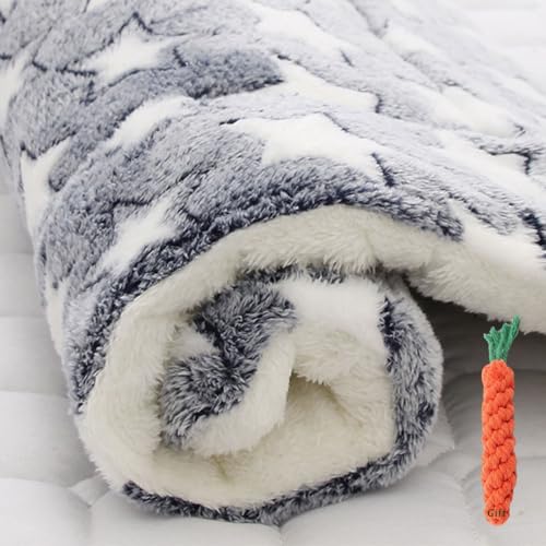 FANSU Hundebett Waschbar Flanell Lambswool Katzenbett Flauschig Hundebetten, Weiche Beruhigende Haustierbett Abnehmbar und Waschbar für Kleine Mittlere Hunde (61x41cm,Graue Sterne) von FANSU