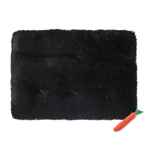 FANSU Hundebett Waschbar Katzenbett Flauschig Hundebetten, Weiche Beruhigende Haustierbett Abnehmbar und Waschbar für Kleine Mittlere oder große Hunde (L-80X55CM,Schwarz) von FANSU