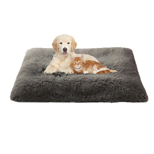 FANSU Hundebett Waschbar Katzenbett Flauschig Hundebetten Weiche Beruhigende Haustierbett Abnehmbar und Waschbar für Kleine Mittlere oder große Hunde (s-53x38cm,Dunkelgrau) von FANSU