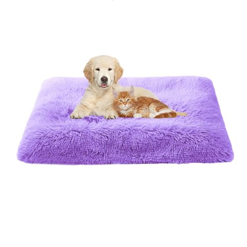 FANSU Hundebett Waschbar Katzenbett Flauschig Hundebetten Weiche Beruhigende Haustierbett Abnehmbar und Waschbar für Kleine Mittlere oder große Hunde (xxxl-122x85cm,Lila) von FANSU