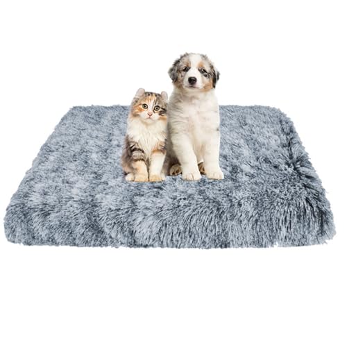 FANSU Hundebett Waschbar Katzenbett Flauschig Hundebetten Weiche Beruhigende Haustierbett Waschbar und Abnehmbar für Kleine Mittlere oder große Hunde (40x30x5cm,Farbverlauf Dunkelgrau) von FANSU