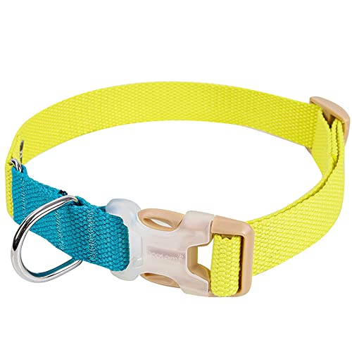 FANSU Hundehalsband Verstellbares, Weich & Komfort Atmungsaktives Nylon Hunde Halsband für Mädchen oder Jungen für Kleine Mittlere Große Hunde Welpen Katzen (Blau Gelb,S) von FANSU