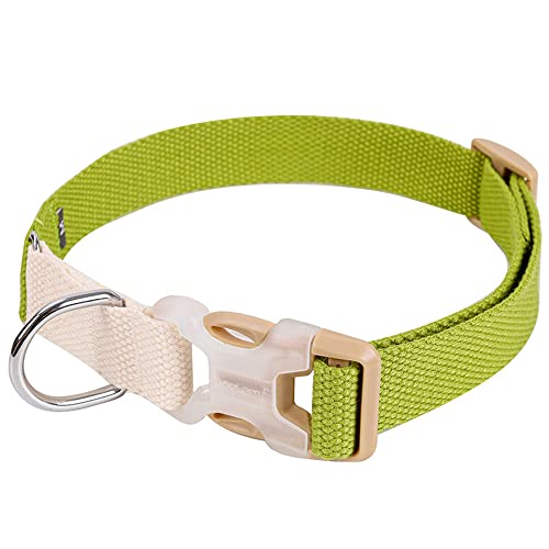 FANSU Hundehalsband Verstellbares, Weich & Komfort Atmungsaktives Nylon Hunde Halsband für Mädchen oder Jungen für Kleine Mittlere Große Hunde Welpen Katzen (Weiß grün,L) von FANSU