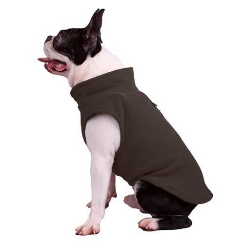 FANSU Hundemantel Winter Reine Farbe, Warme Hundejacke Wasserdic Herbst Haustier Jacken Mit Reflektierend für Kleine Hunde Mittlere Hunde Große Hunde (M,Kaffee) von FANSU